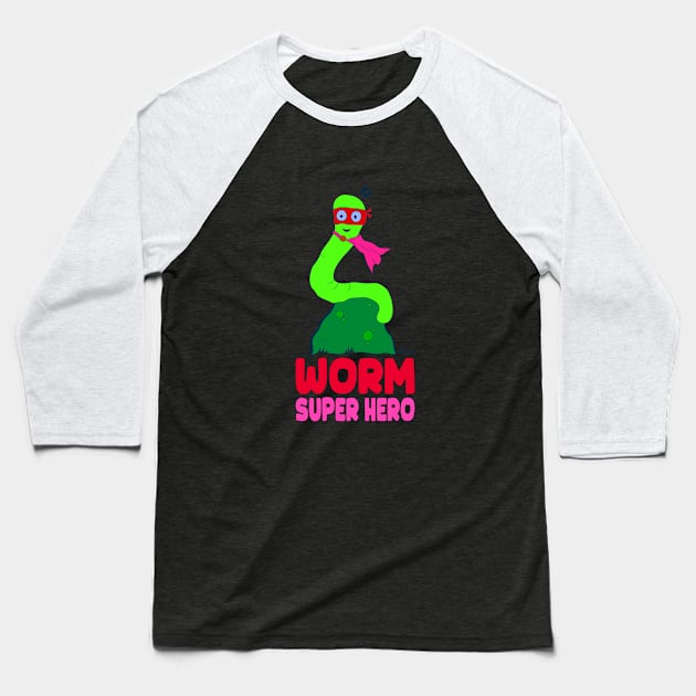 worm  super hero Baseball T-Shirt by ANNATEES